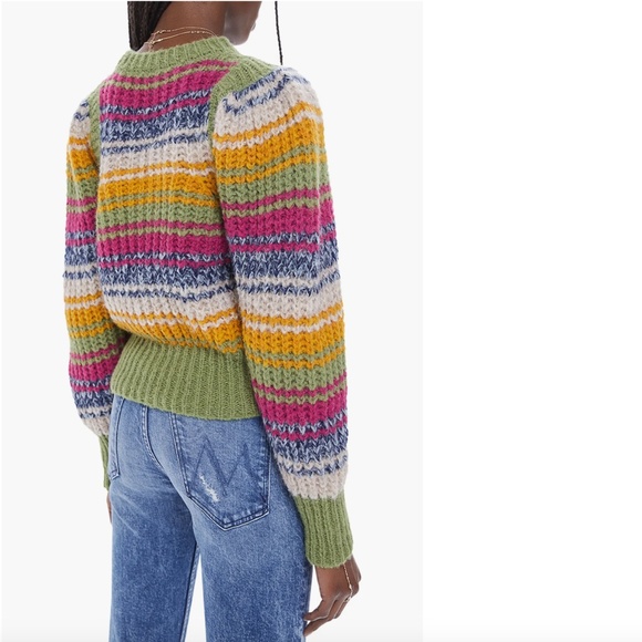 NWT $325 MOTHER Puff Sleeve Alpaca Blend Crop Sweater in size Medium! - Picture 2 of 5